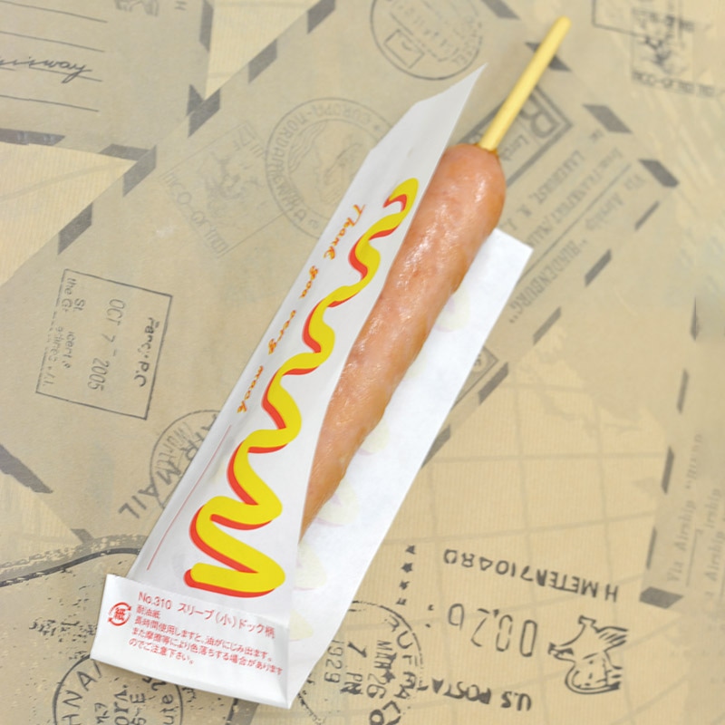 【業務用】【パン包材】大阪ポリエチレン販売　スリーブ耐油紙 No.310(小)ドッグ柄　8236　60×175+15　4000枚入り