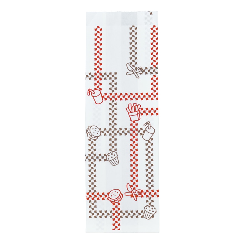 【業務用】【パン包材】大阪ポリエチレン販売　スナック袋(耐油紙) No.323 B柄(大)　8249　100(マチ45)×245+15　5000枚入り