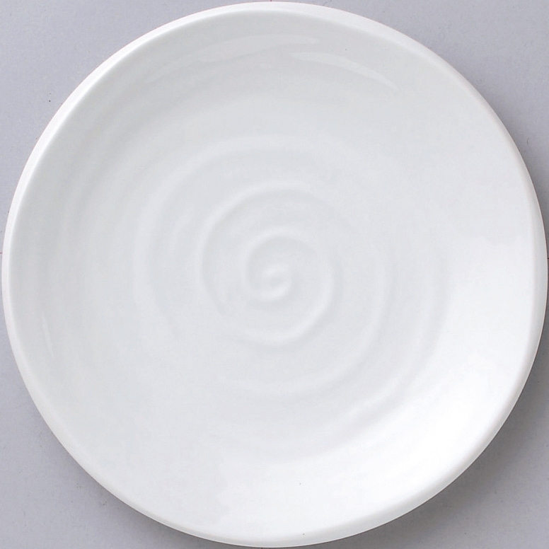 鳴門 白 21cm皿 21.3×2.5cm
