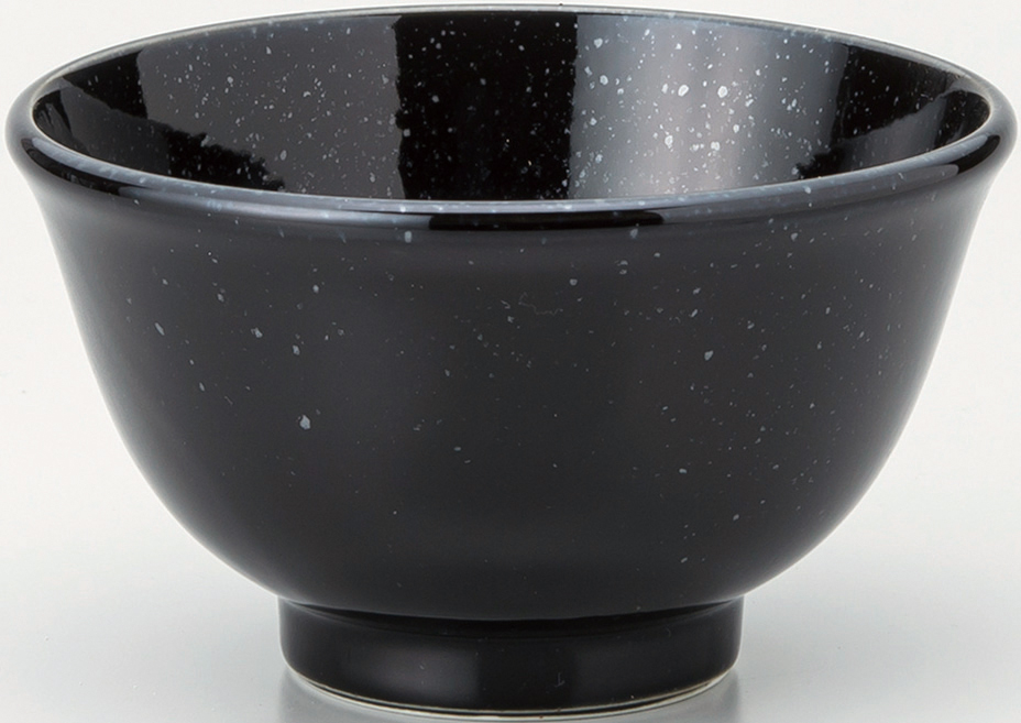 黒中華　反13cm深丼 黒御影