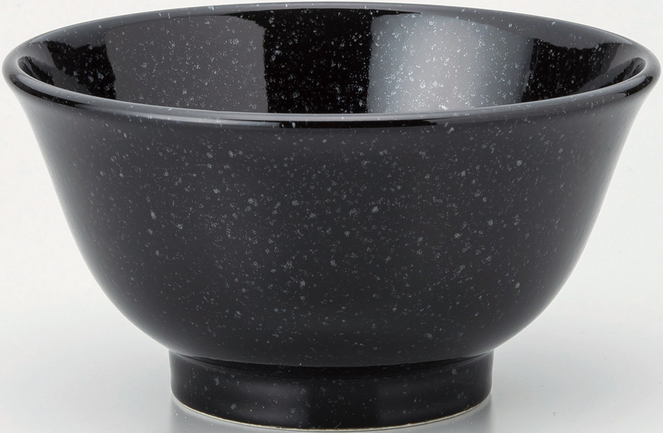 黒中華　反19cm深丼 黒御影