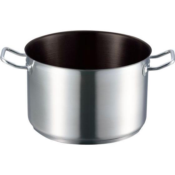 18-8 プロシェフ IH 半寸胴鍋 蓋無 目盛付 ノンスティック加工 PRO CHEF 200V電磁調理器対応  底部三層鋼  計量メモリ付 内径22cm
