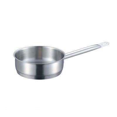18-8 プロシェフ IH 浅型片手鍋(蓋無)(目盛付)PRO CHEF 200V電磁調理器対応  底部三層鋼  計量メモリ付 内径30cm