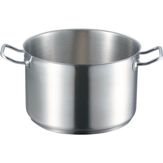 18-8 プロシェフ IH 半寸胴鍋 蓋無 目盛付 PRO CHEF 200V電磁調理器対応  底部三層鋼  計量メモリ付 内径32cm