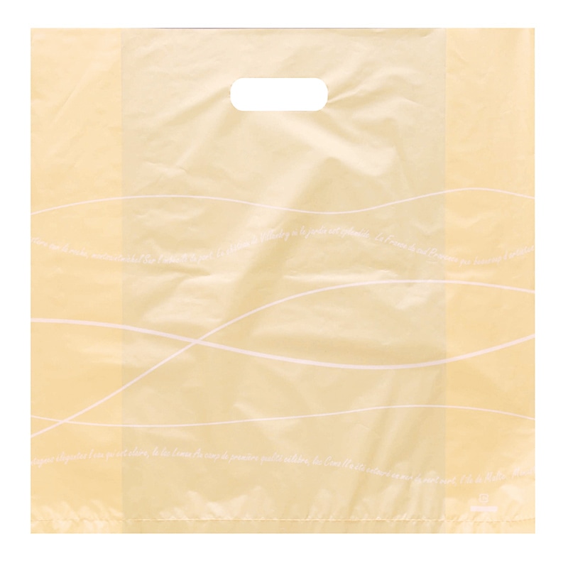 【業務用】【パン包材】大阪ポリエチレン販売　丸抜手提袋(クリーク柄) 大　8921　HDPE0.035×530(正面390巾)×400 　1000枚入り