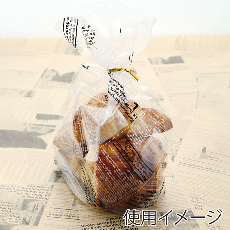【業務用】【パン包材】大阪ポリエチレン販売　ヨーロピアンIP底マチ袋 白黒　8939　IP0.03×190×265(35+35)底GZ　1000枚入り　マチ付き