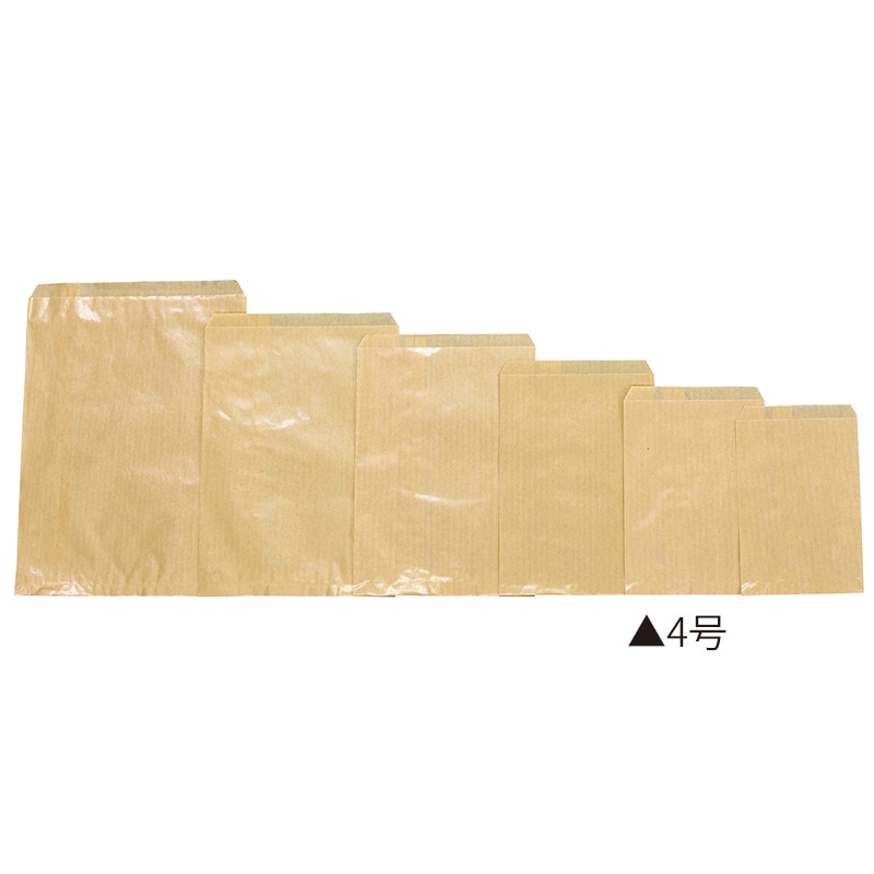 【業務用】【パン包材】大阪ポリエチレン販売　無地規格紙袋(茶筋)　4号　8946　140×195+15　4000枚入り