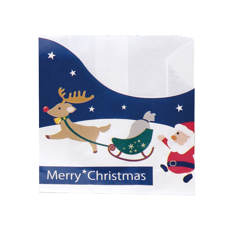 【業務用】【パン包材】大阪ポリエチレン販売　No.224 クリスマスハーフムーン　8977　110(マチ45)×115　100枚/ケース×22ケース