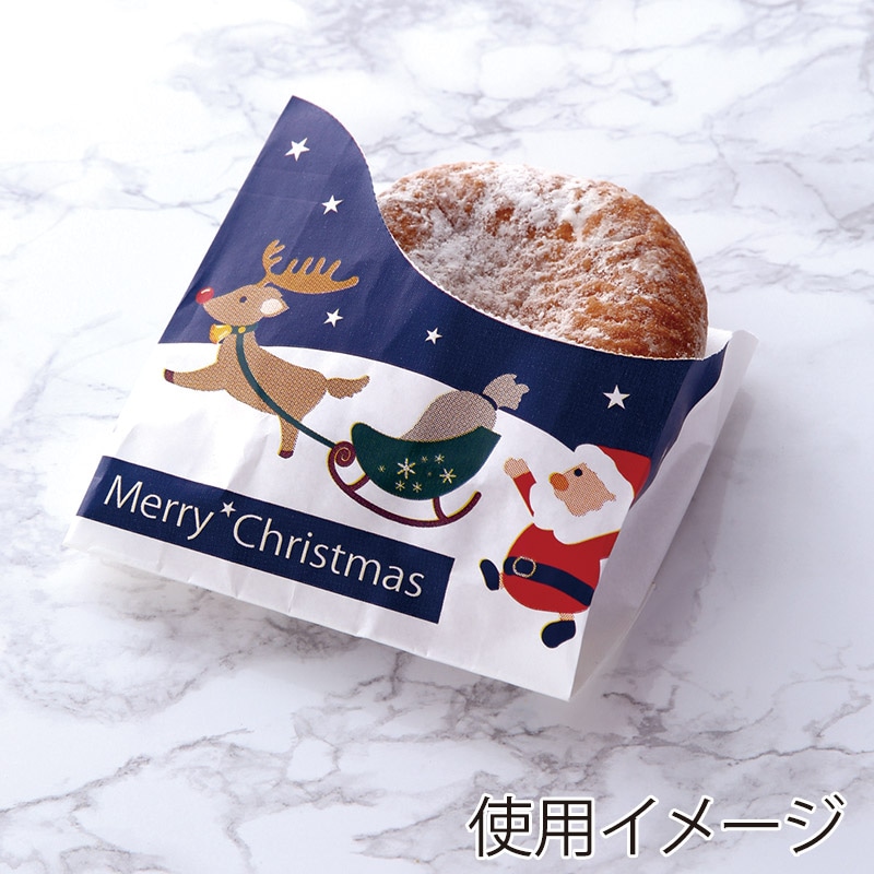 【業務用】【パン包材】大阪ポリエチレン販売　No.224 クリスマスハーフムーン　8977　110(マチ45)×115　100枚/ケース×22ケース