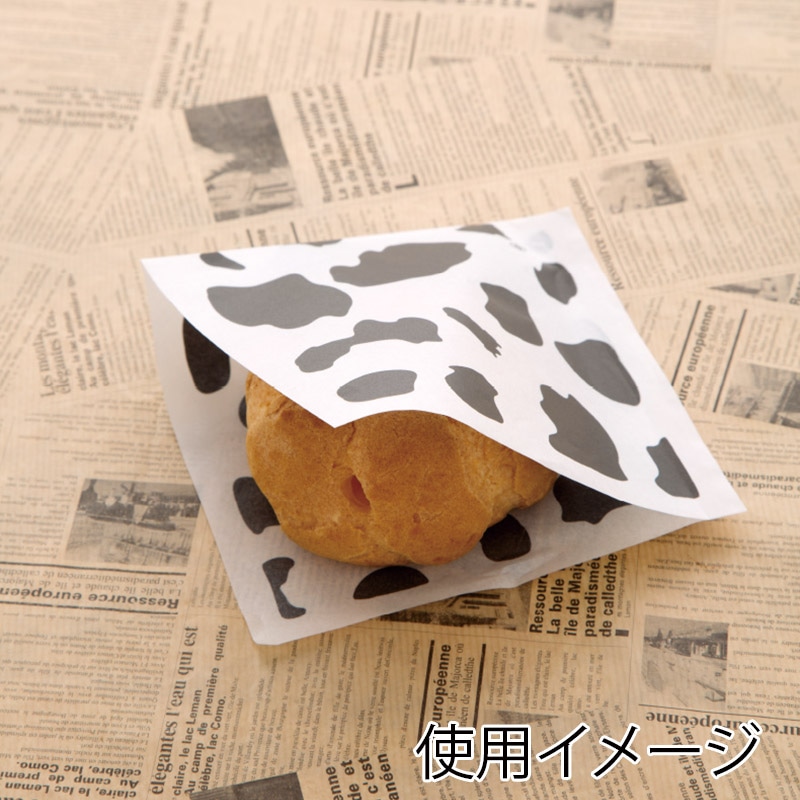 【業務用】【パン包材】大阪ポリエチレン販売　モーモー柄バーガー袋　8991　150角　1000枚入り