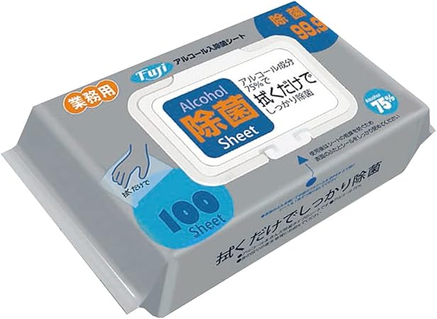 Fuji　アルコール入除菌シート　913500　100枚入×5ケース