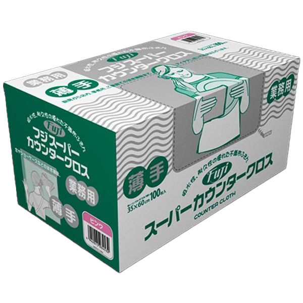 【業務用】【ケース販売】【繰り返し使用可能】尚美堂　フジナップ　フジスーパーカウンタークロス箱入薄手 ピンク　942400　35×60cm　600枚(100枚×6箱)/ケース×1ケース　厨房用品 消耗品