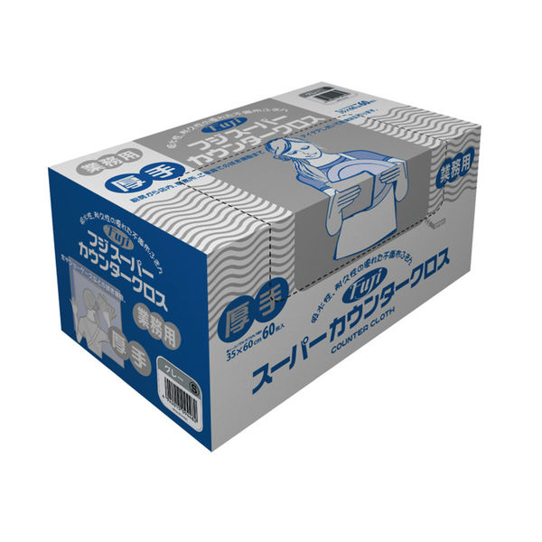 【業務用】【ケース販売】【繰り返し使用可能】尚美堂　フジナップ　フジス一パ一力ウンタ一クロス箱入厚手 グレー　944800　35×60cm　360枚(60枚×6箱)/ケース×1ケース　厨房用品 消耗品