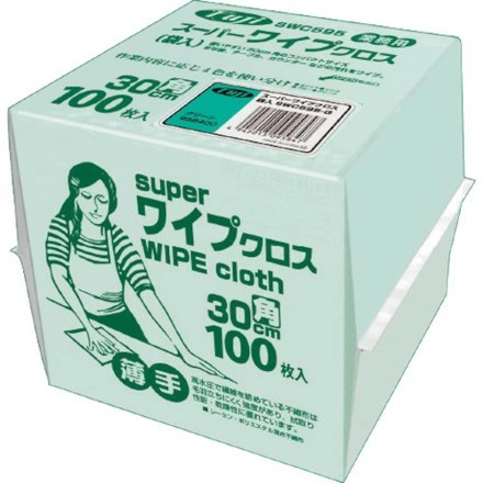 【業務用】【ケース販売】【使い捨て】尚美堂　フジナップ　フジスーパーワイプクロス薄手 グリーン袋入　958400　30×30cm 1800枚(100枚×18袋)/ケース×1ケース　清掃 衛生用品 清掃用品 ウエス