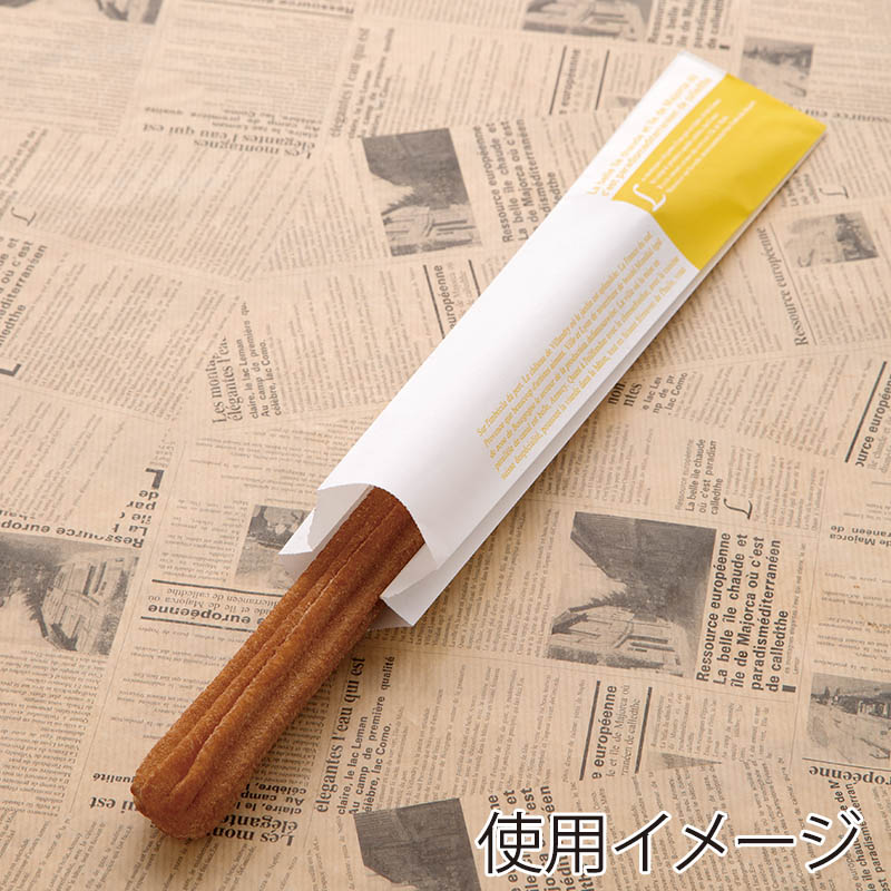 【業務用】【パン包材】大阪ポリエチレン販売　CRS-7 チュロス袋(イエロー)　9603　55(マチ25)×255+13　1000枚入り
