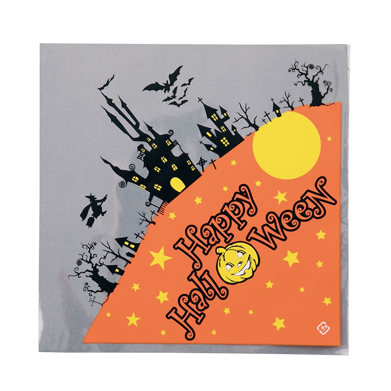 【業務用】【パン包材】大阪ポリエチレン販売　バーガー袋(ハロウィン柄)　9613　OP0.03×180角　100枚/ケース×20ケース