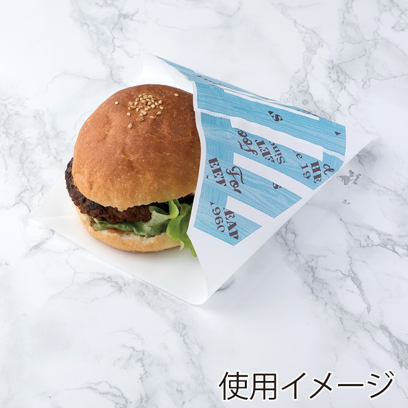 【業務用】【パン包材】大阪ポリエチレン販売　オープン袋 ウッド柄(ブルー)　9619　127×225+18　1000枚入り