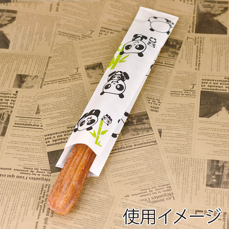 【業務用】【パン包材】大阪ポリエチレン販売　CRS-8 チュロス袋(パンダ柄)　9625　55(マチ25)×255+13　1000枚入り