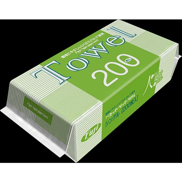 スーパーペーパータオル(中判)　200枚×30束/ケース×8ケース　フジナップ　パルプ　業務用　ペーパータオル