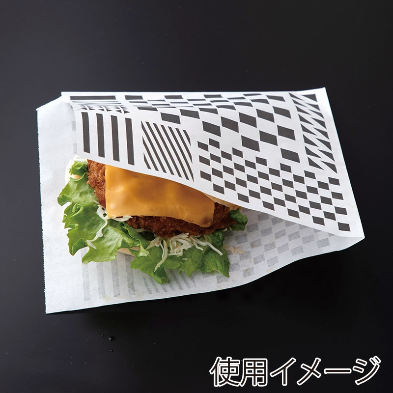 【業務用】【パン包材】大阪ポリエチレン販売　耐油紙バーガー袋(S.A)　9641　180×185+15　1000枚入り