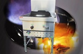 強熱中華レンジ　オーロラ・都市ガス、LPガス　ブラスト　ターボレンジ　厨房機器　調理機器　CHE6075　西崎厨房設備　45,000kcal/h　W600*D750*H750(mm)