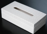 【代引不可】ティッシュBOX(大)セット　ホワイトパール HG2-3-6　ホテル　客室備品【ABS樹脂】