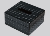 【代引不可】ティッシュBOX(小)セット　艶消ブラック　HG2-5-5　147*139*45(mm)　ホテル　客室備品