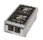 【新品・代引不可・送料無料】【業務用　ガステーブル】マルゼン　奥行540　　[　幅300・2口・都市ガス13A・LPガス　]「ニュー飯城」　M-822DC　300*540*164mm