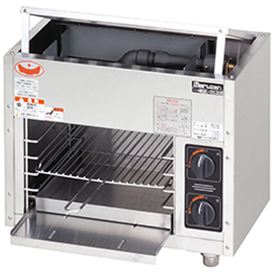 【代引不可・送料無料】MGK-063UB マルゼン ガス上火式焼物器 スピードグリラー 赤外線バーナー 棚固定方式 W610*D300*H420(mm)