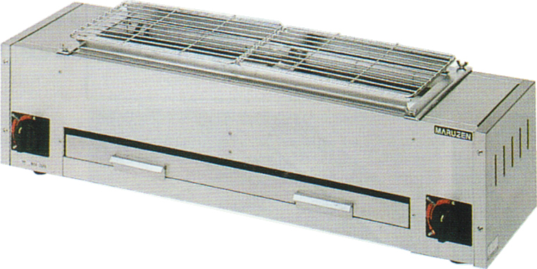 【代引不可・送料無料】MGK-204B マルゼン ガス下火式焼物器 炭焼き 熱板タイプ 兼用型　W900*D250*H253(mm)