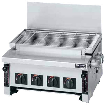 【代引不可・送料無料】MGKS-304 マルゼン ガス下火式焼物器 炭焼き 赤外線バーナータイプ 汎用型 W530*D535*H265(mm)