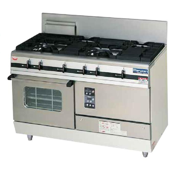 【新品・送料無料・代引不可】マルゼン パワークック ガスレンジ MGRX-126F 4口 W1200×D600×H800(mm)