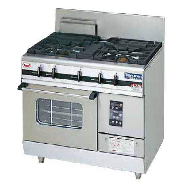 【新品・送料無料・代引不可】マルゼン パワークック ガスレンジ MGRXU-096F 3口コンロ 内部炎口バーナー搭載 W900×D600×H800(mm)