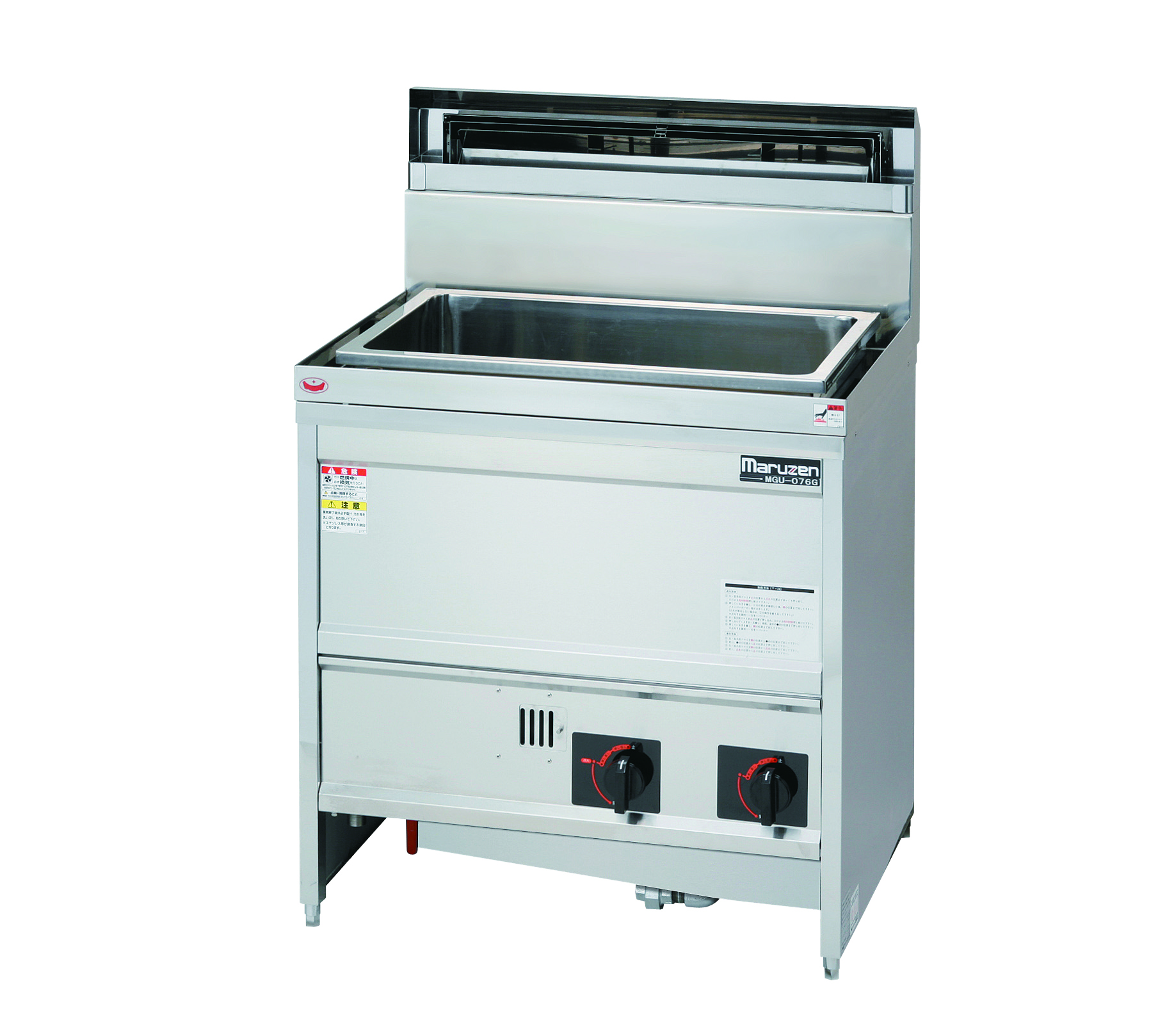 【新品・送料無料・代引不可】マルゼン ガスうどん角槽タイプ(自動点火) MGU-076G 750×600×800(mm)