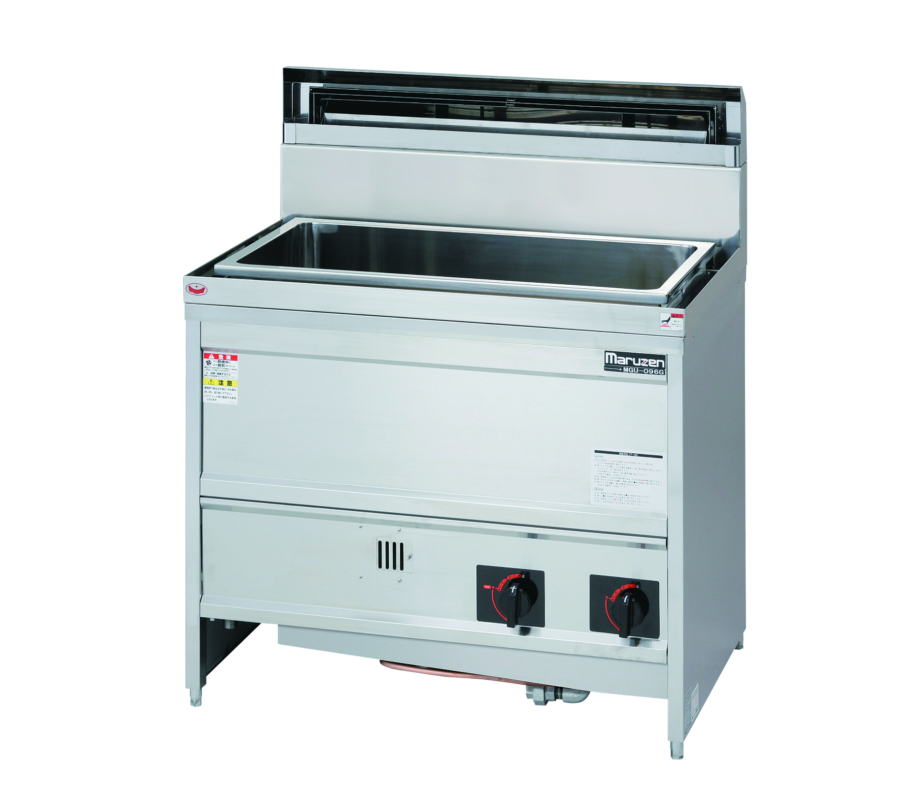【新品・送料無料・代引不可】マルゼンガスうどん角槽タイプ(自動点火) MGU-096G 900×600×800(バック+150)(mm)