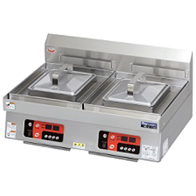 【新品/送料無料/代引不可】マルゼン IH卓上型餃子焼器 横2口仕様 MIZ-Y4 三相200V W450*D650*H170(mm)