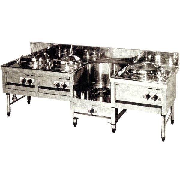【新品・送料無料・代引不可】マルゼン デラックスタイプ 中華レンジ 内管式 4口レンジ MR-504D W2250*D750*H720(mm)