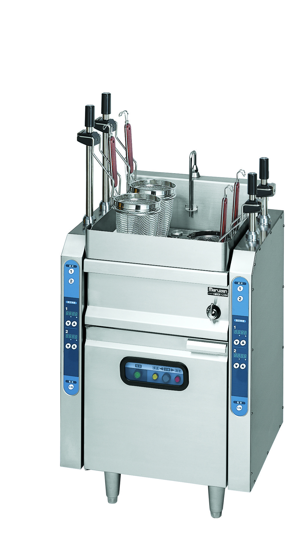 【新品・送料無料・代引不可】マルゼン 電気自動ゆで麺機 ラーメン釜 MREY-L04 間口600×奥行450×高さ800×バック150mm