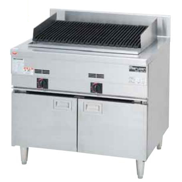 【新品・送料無料・代引不可】マルゼン NEWパワークック チャーブロイラー ガス式 RCB-097B W900*D750*H800(mm)