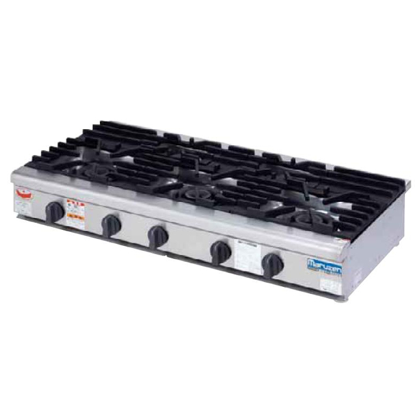 【新品・送料無料・代引不可】マルゼン NEWパワークックガステーブルコンロ 5口 RGC-1265D W1200*D600*H200(mm)